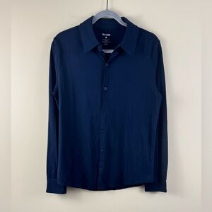 True Classic Commuter Long Sleeve Shirt in Navy